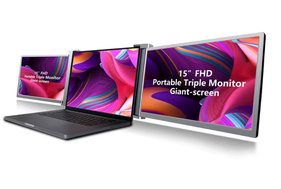 Bärbar skärmförlängare för bärbar dator 15" - dubbel skärm