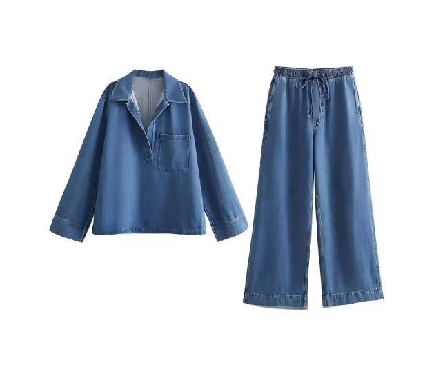 Sandra 2-delad denim