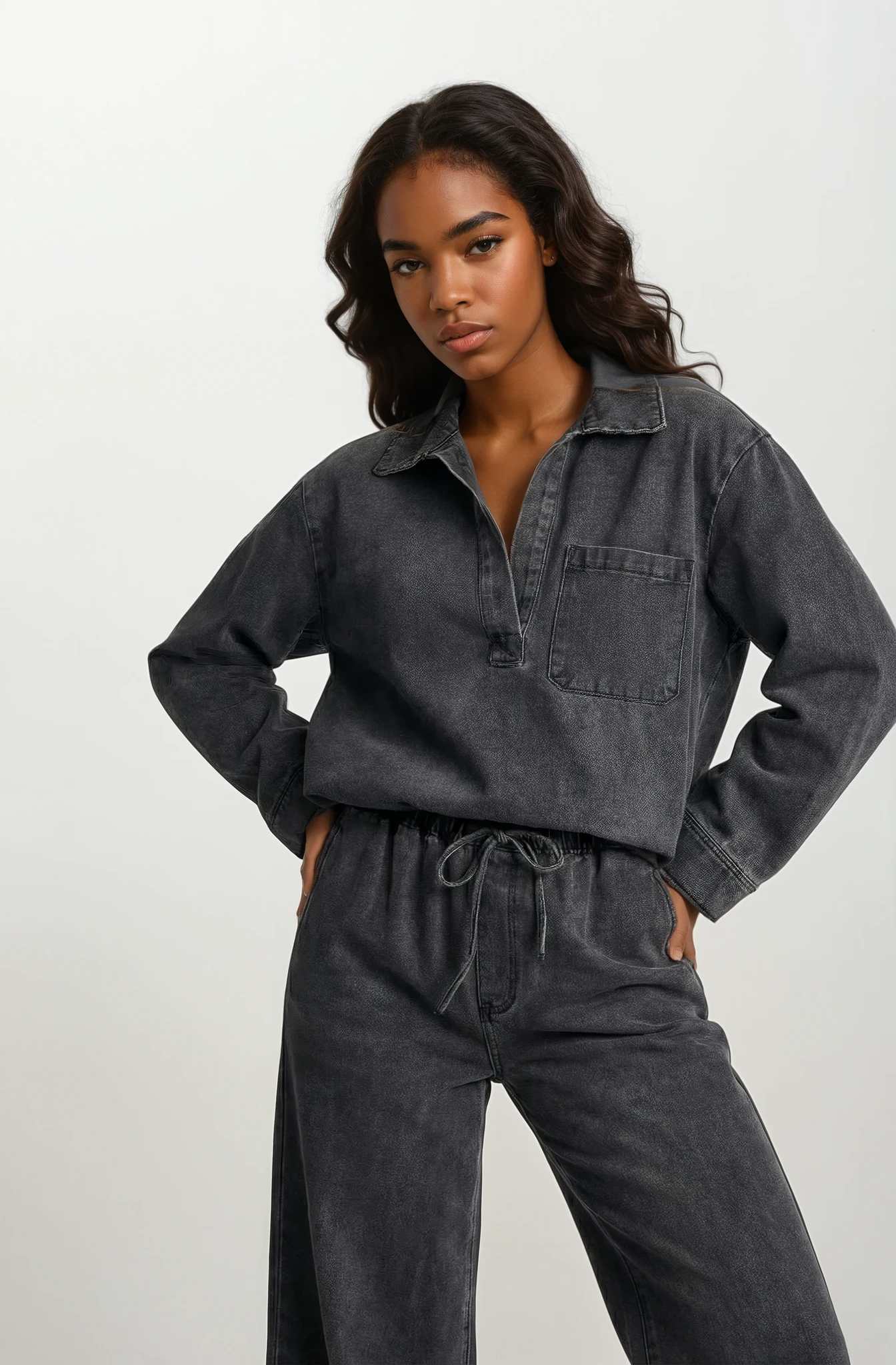 Sandra 2-delad denim