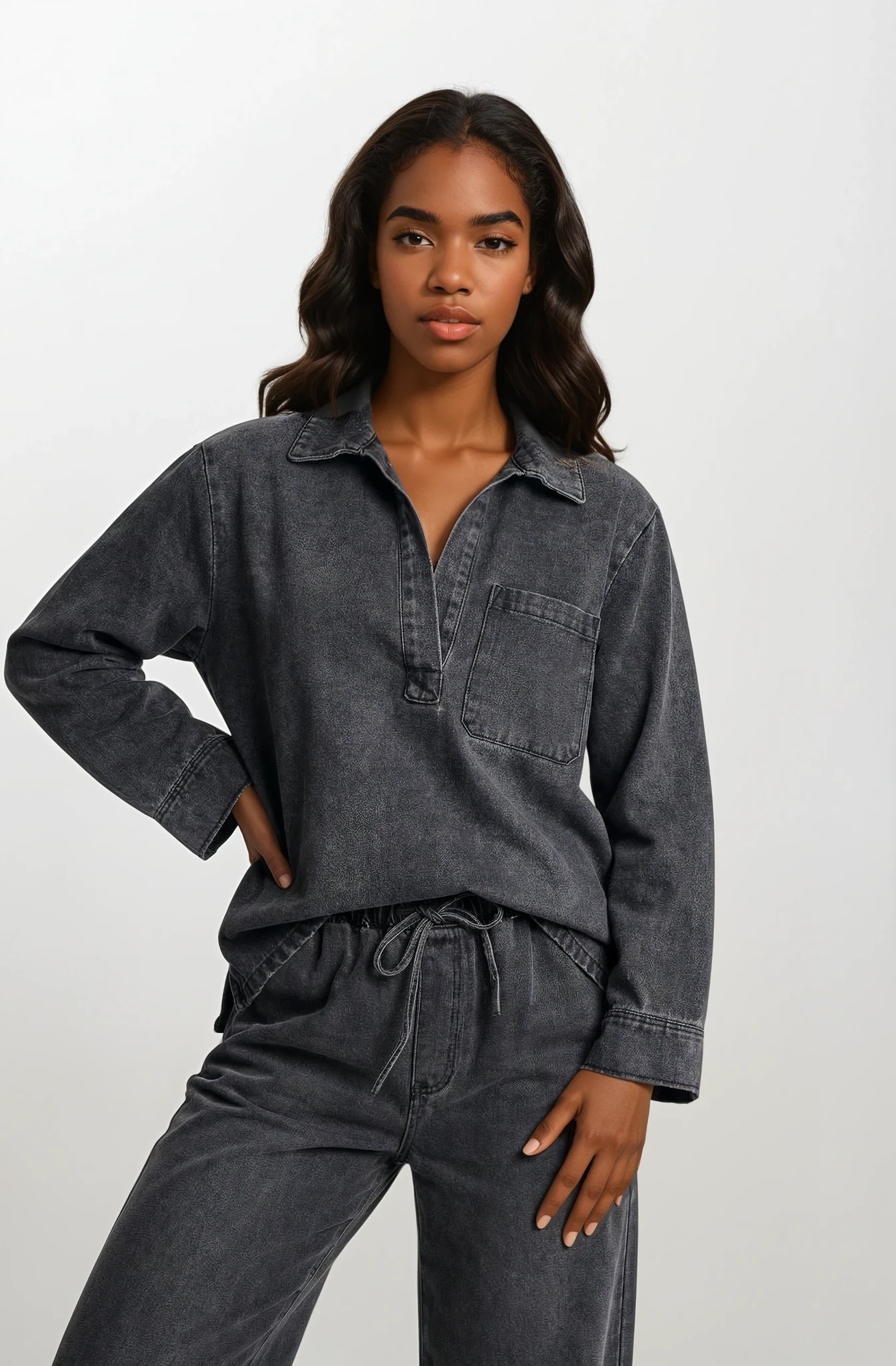 Sandra 2-delad denim